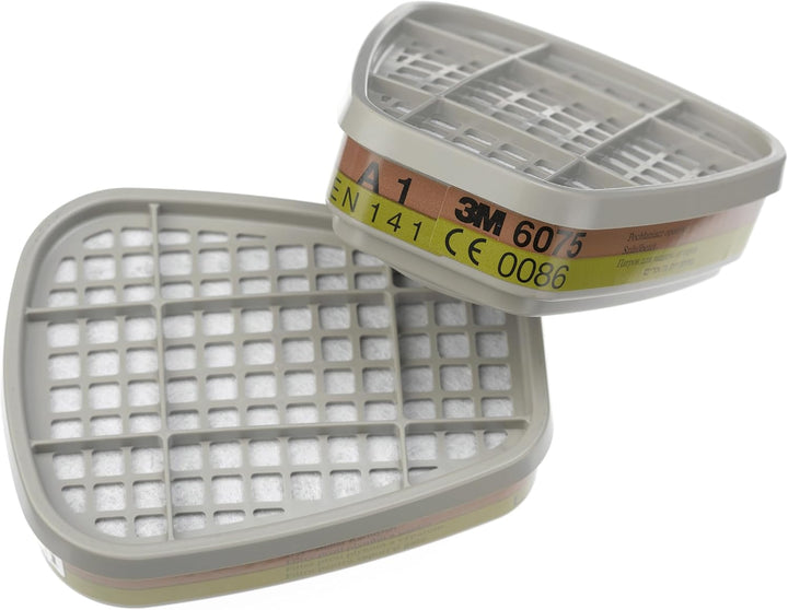 3M 6075, A1 Filter, gegen organische/anorganische und saure Gase/Dämpfe (8-er Pack) Single, Single