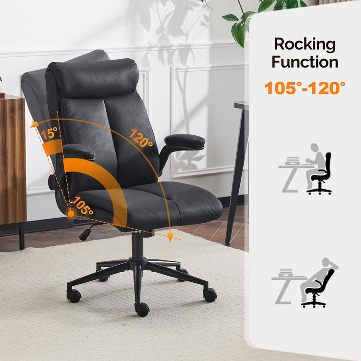 Bonnlo Ergonomischer Bürostuhl, Schreibtischstuhl mit hochklappbarer Armlehne, Computerstuhl, Drehst
