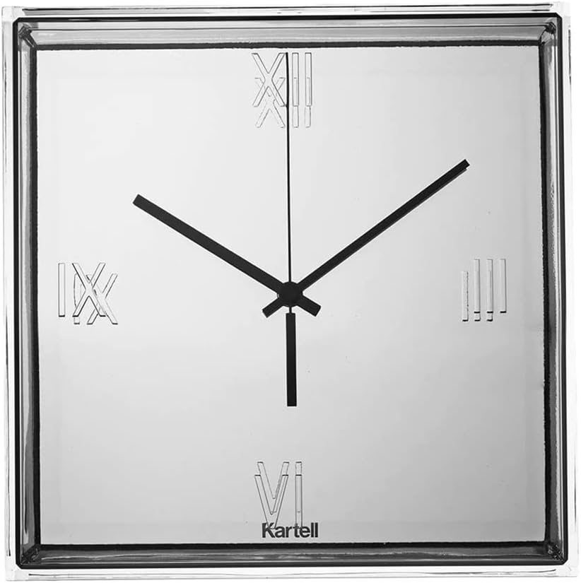 Kartell Tic & Tac Tic und Tac Uhr, Plastik, verchromt, 30 x 30 cm Cromato, Cromato