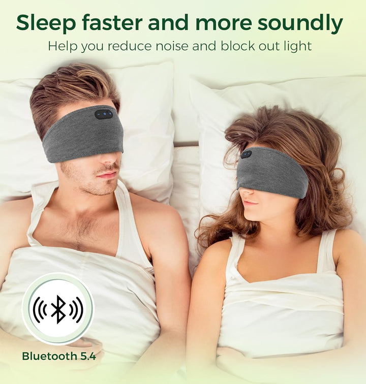 MUSICOZY Schlafkopfhörer,Schlaf Kopfhörer aus Bambus mit Bluetooth-Kopfhörern für Seitenschläfer,Kab