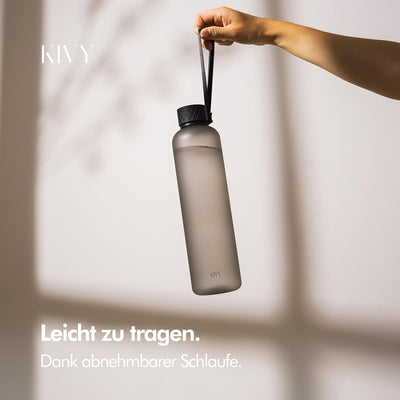 KIVY Trinkflasche 1l - Kohlensäure geeignet, Auslaufsicher, Bruchsicher, Federleicht - Trinkflasche