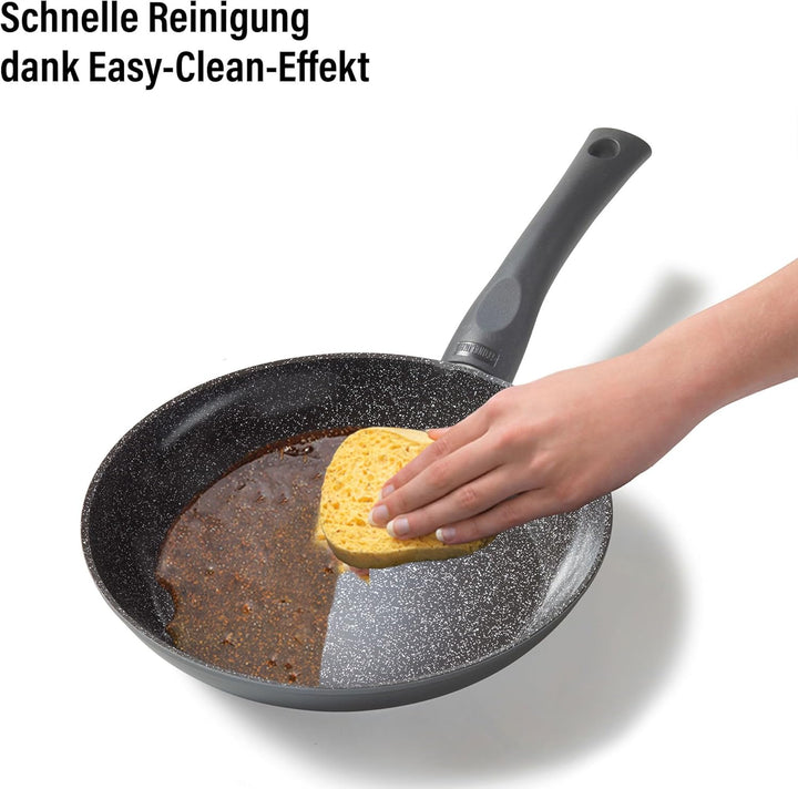 STONELINE Ceramic Bratpfanne mit Deckel 24 cm Keramikpfanne Induktion Antihaft Pfanne Keramikbeschic