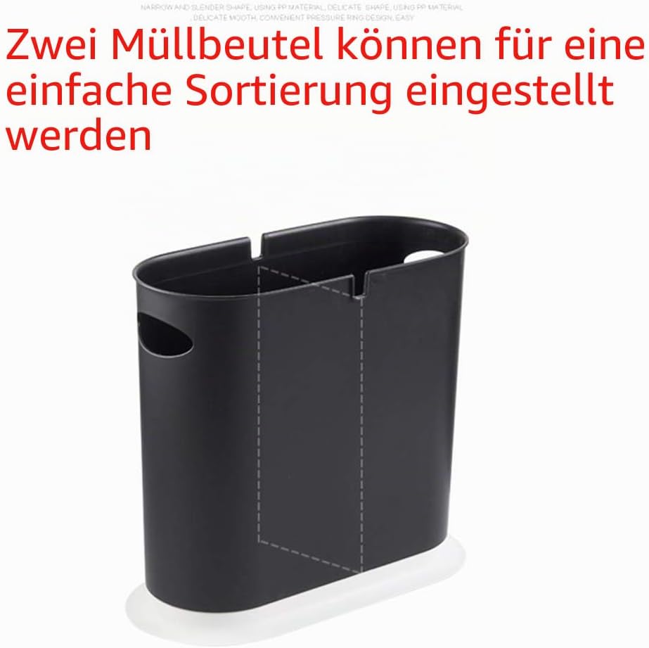 LOMONI Weiss/Opulenter Garten Mülleimer im nordischen Stil, 10 Liter/2,64 Gallonen, Kunststoff, Rech