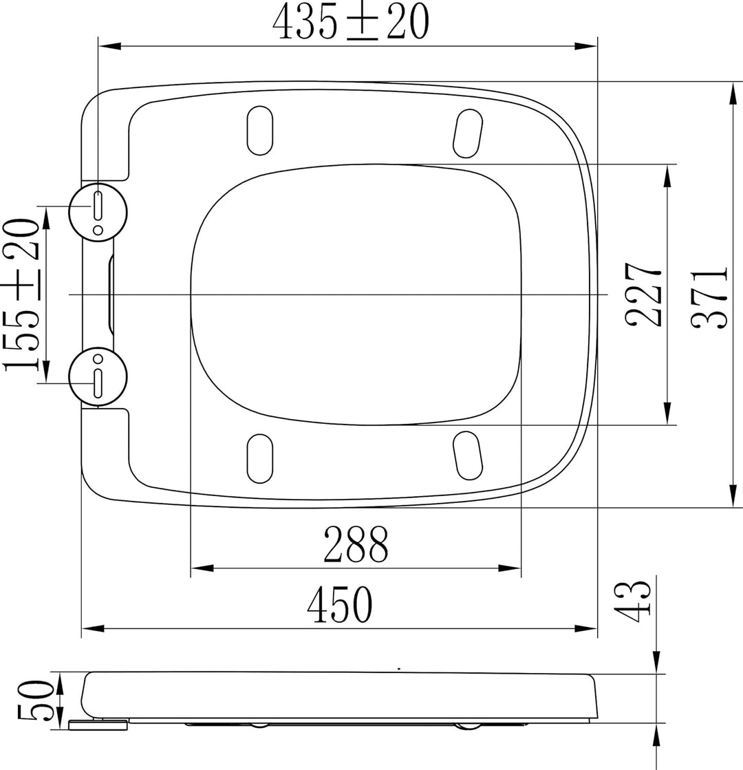 Grünblatt Premium WC Sitz 515215 Q-Form Duroplast Toilettendeckel Klobrille Absenkautomatik Toilette