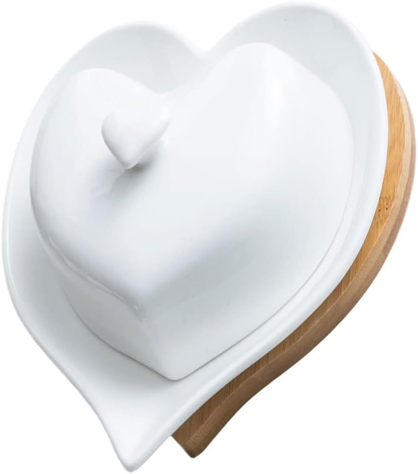 Cabilock Schreibtischaufsatz Butterdose Porzellan Butterdose Keramik Weiss Butterdose mit Deckel Min