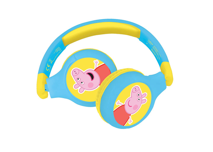 Lexibook, Peppa Pig, 2-in-1-Bluetooth-Kopfhörer für Kinder, Stereo drahtlos/kabelgebunden, kindersic