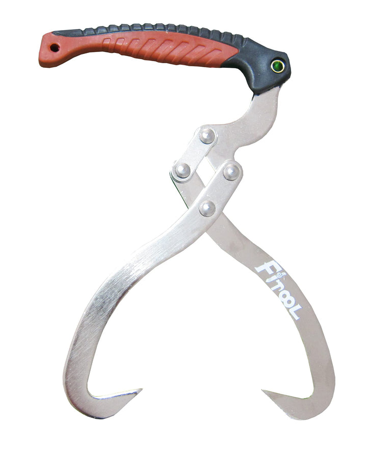 FITOOL Holzzange, 200 mm, Holzzange zum Heben von Holzscheiten, Gesamtlänge 31,8 cm, Schwarz/Rot