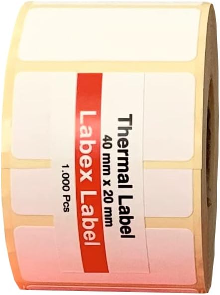 Zebra etiketten 40x20 mm | Barcodeaufkleber - Thermodirekt Etiketten - 5 rolle ; 5.000 stück - Therm