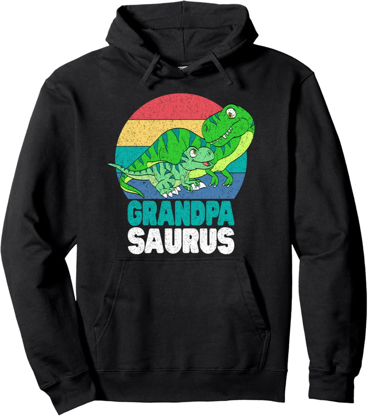 Daddysaurus Dinosaur Grandpa T-Rex Baby Dino Family Matching Pullover Hoodie