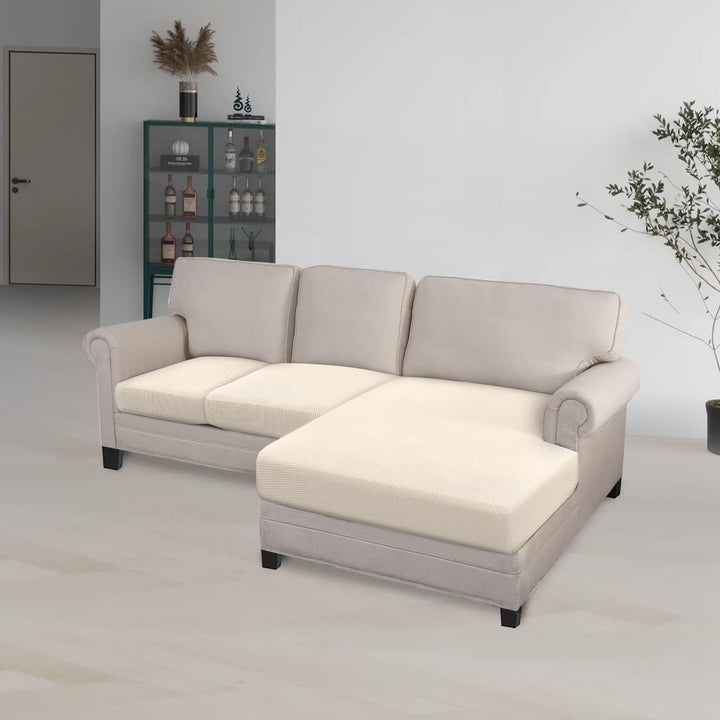 Granbest 3 Stück Hohe Strech Sektionalsofa Sitzkissen Abdeckung Chaise Lounge Abdeckung L Form Sofa