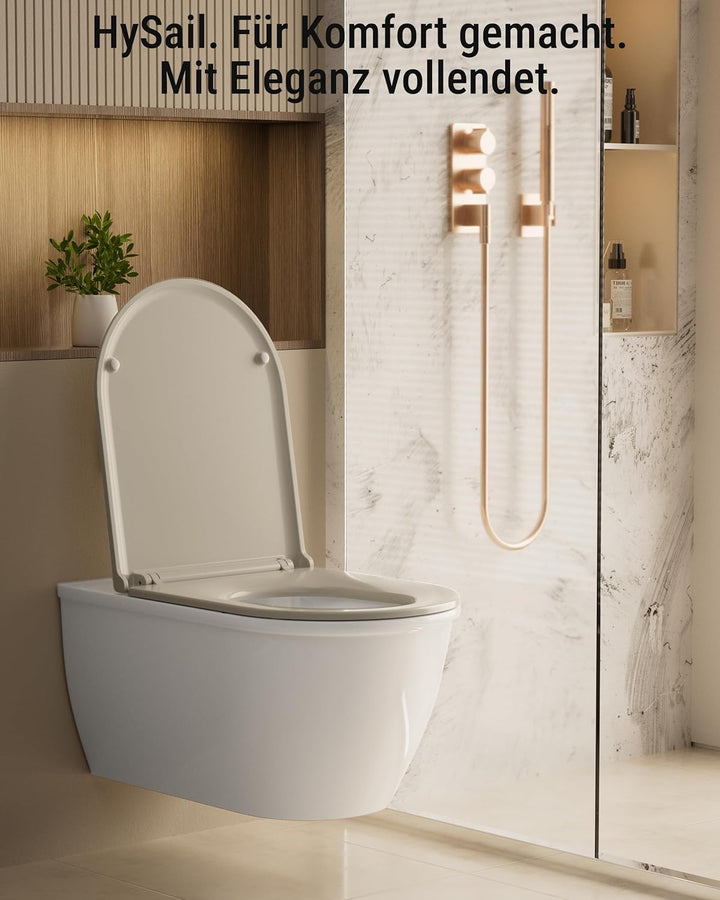 HySail Hochwertiger Toilettendeckel mit Absenkautomatik, Schnellverschluss und Hygienischer Oberfläc