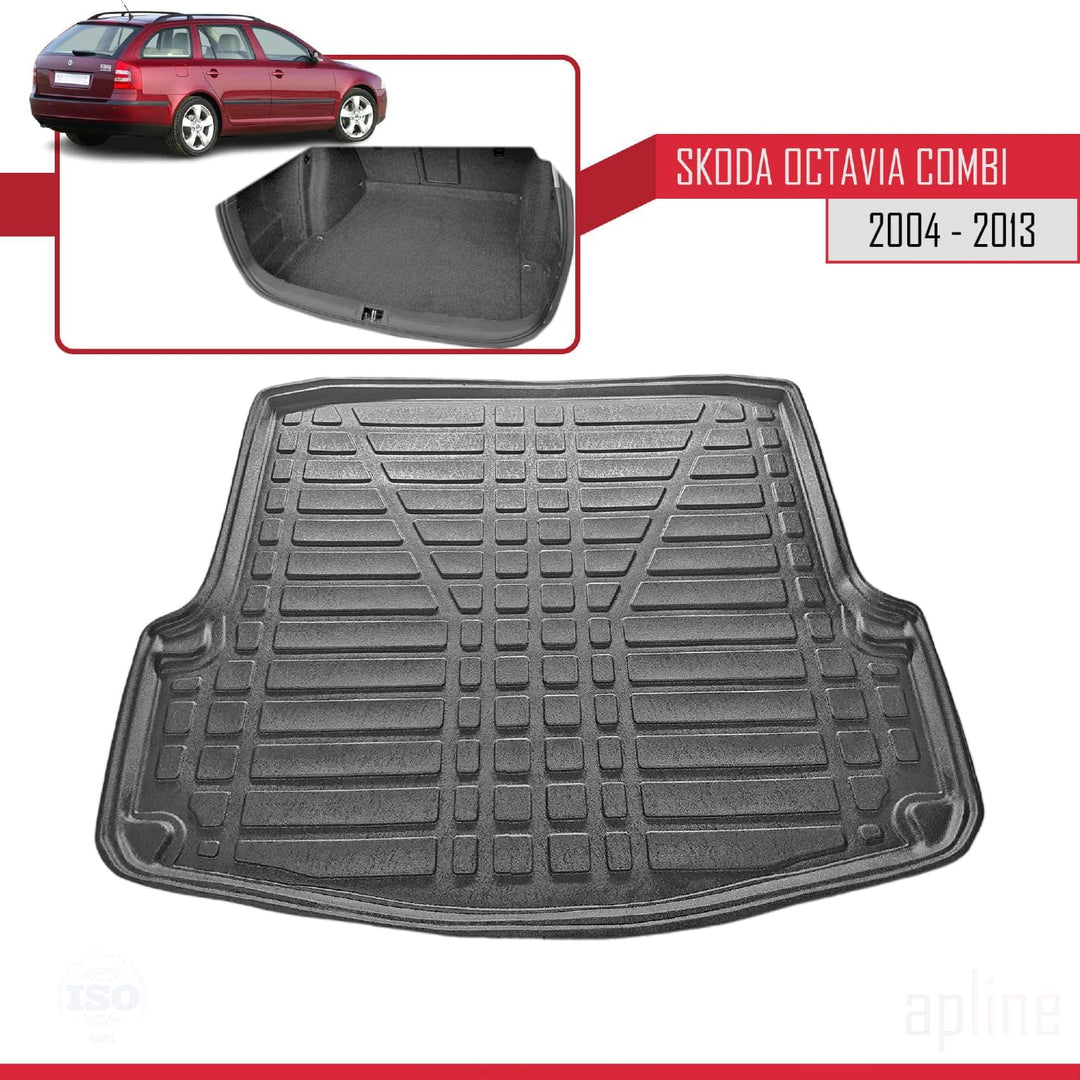 Kompatibel mit Skoda Octavia 2 (1Z) Combi 2004-2013 Flexibel Kofferraumwanne Laderaumwanne Schwarz