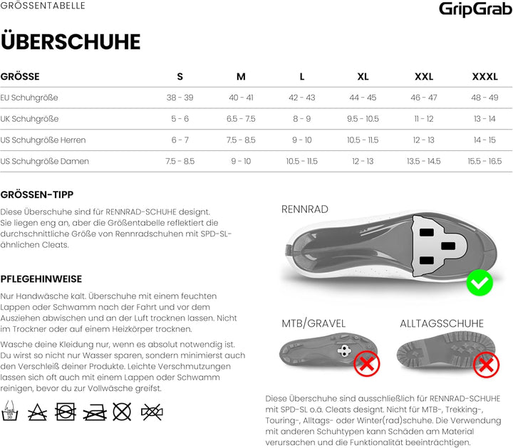 GripGrab RaceThermo Winter Rennrad Neopren Überschuhe wasserdichte Warme Reissverschlusslose Thermo