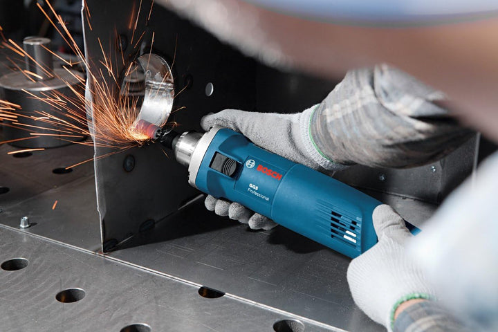 Bosch Professional Geradschleifer GGS 28 CE (650 Watt, Leerlaufdrehzahl 10.000-28.000 min-1, inkl. S