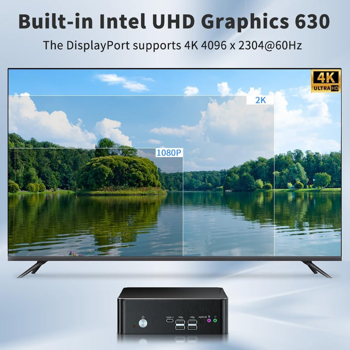 Mavsloly Mini Computer mit Core i9-9880H, 64GB RAM, 2T SSD Mini PC, 4K@60Hz, 2*HDMI, 1*DP, dreifache
