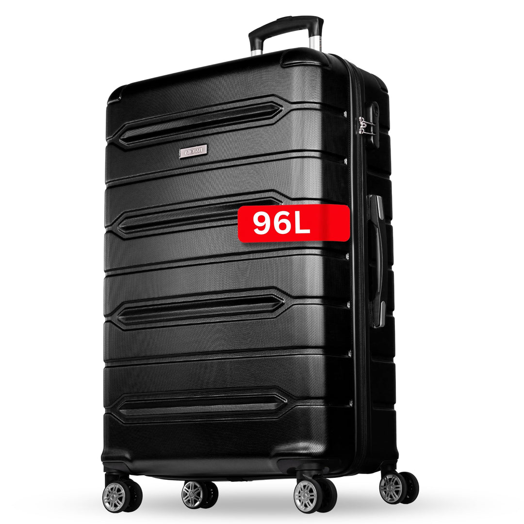 NOWI Hartschalenkoffer XL Gross – 96L Volumen – 8 Rollen 360° drehbar – Leichter ABS Koffer mit Zahl