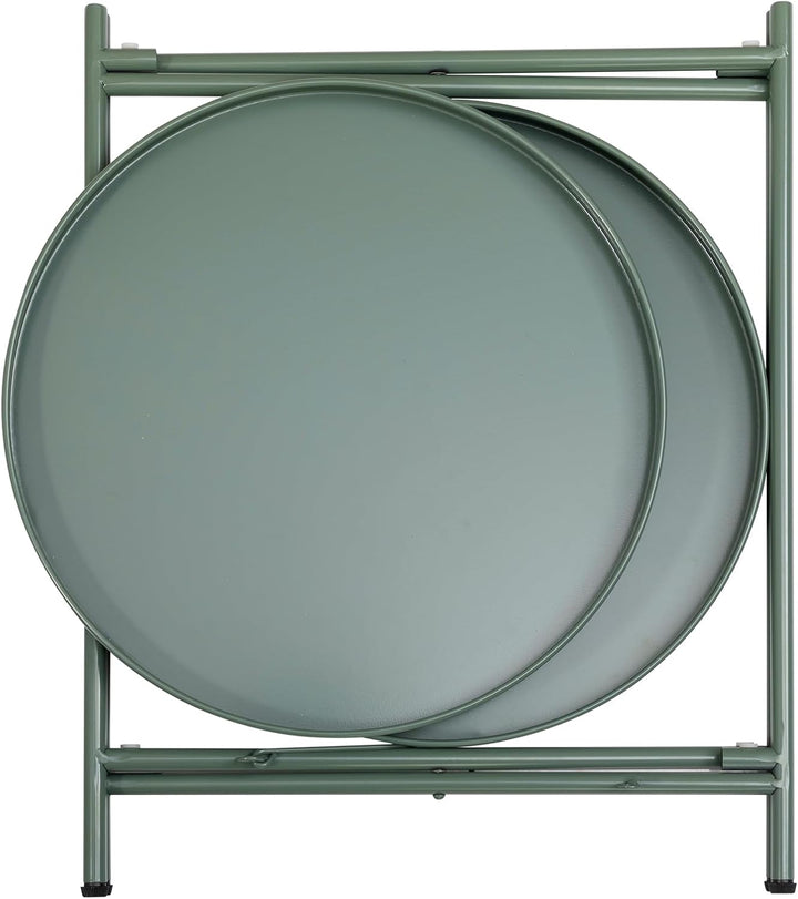 HollyHOME Runder Beistelltisch 2 Ebenen Beistelltisch Kaffeetische Metalltablett, Snacktisch, Teetis