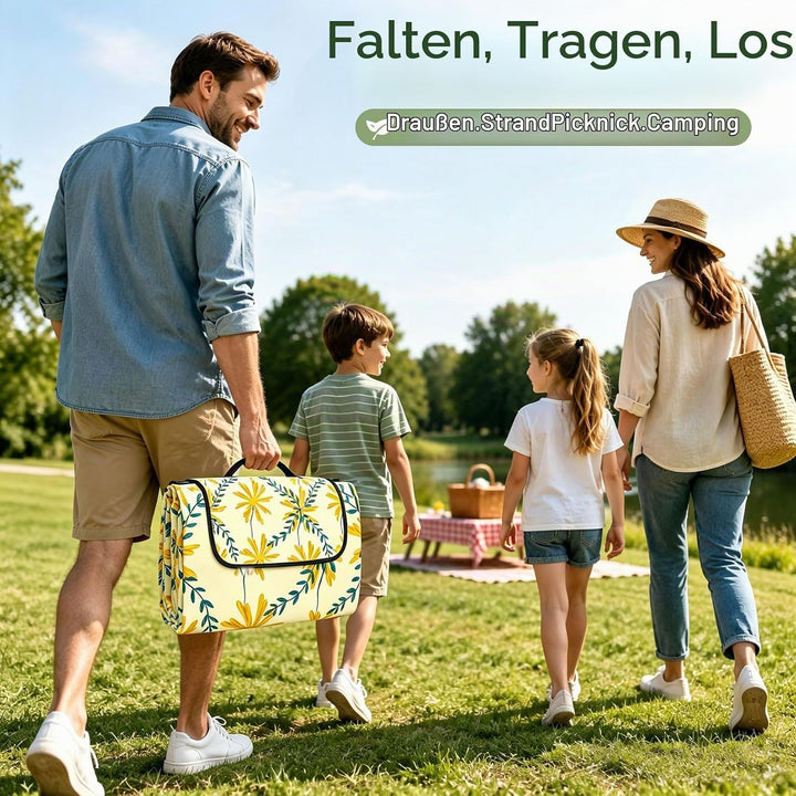 Picknickdecke 200x200 cm, Extra grosse Picknickmatte Wasserdicht Strandmatte Maschinenwaschbar Picni