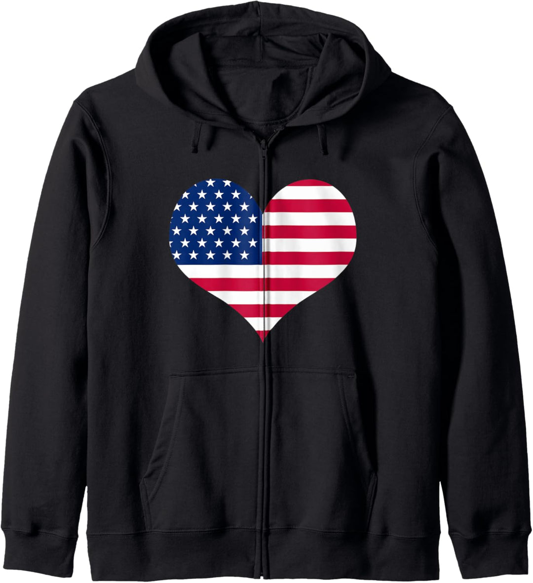 USA-Flagge Liebesherzform Vereinigte Staaten Amerikanische Kapuzenjacke