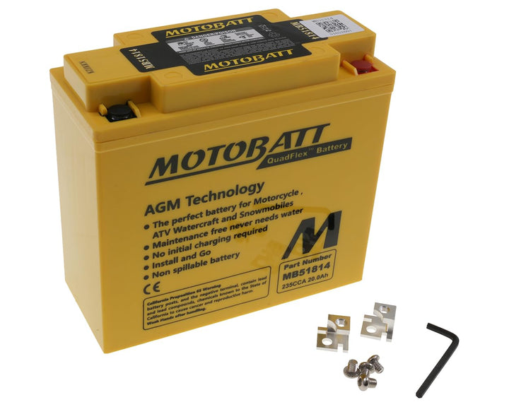 MOTOBATT Batterie 12 V 22 Ah (MB51814) [wartungsfrei & versiegelt] kompatibel für BMW K 1300 GT 2009