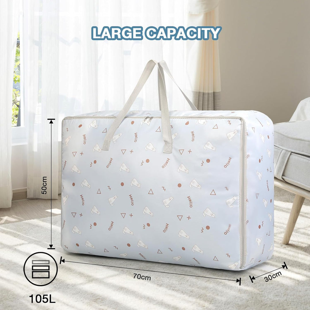 Romon Extra Grosse Aufbewahrungstasche, 2 Stück 105L Oxford Heavy-Duty Umzugstaschen mit Reissversch