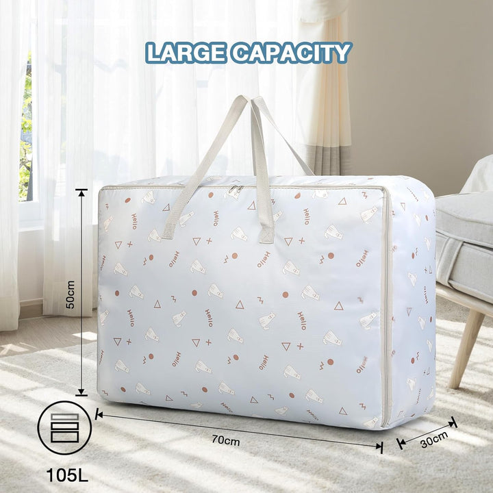 Romon Extra Grosse Aufbewahrungstasche, 2 Stück 105L Oxford Heavy-Duty Umzugstaschen mit Reissversch