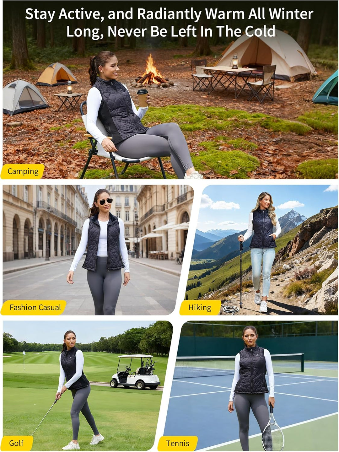 Kintiwe Beheizbare Weste Damen, Beheizte Weste mit 16000mAh Powerbank, Heizweste Wärmeweste Beheizba