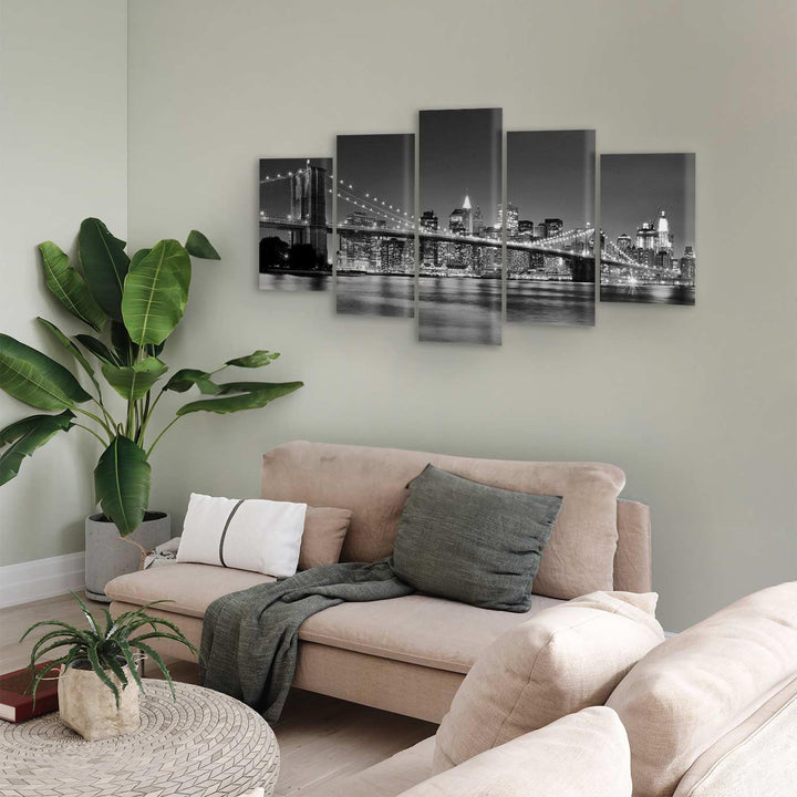 murando - Bilder New York 100x50 cm Vlies Leinwandbild 5 tlg Kunstdruck modern Wandbilder XXL Wandde