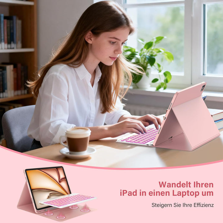 CC Store Hülle mit Tastatur für iPad Air 13 Zoll M3 2025/M2 2024, iPad Pro 12.9 Zoll 6/5/4/3 Gen, Ma