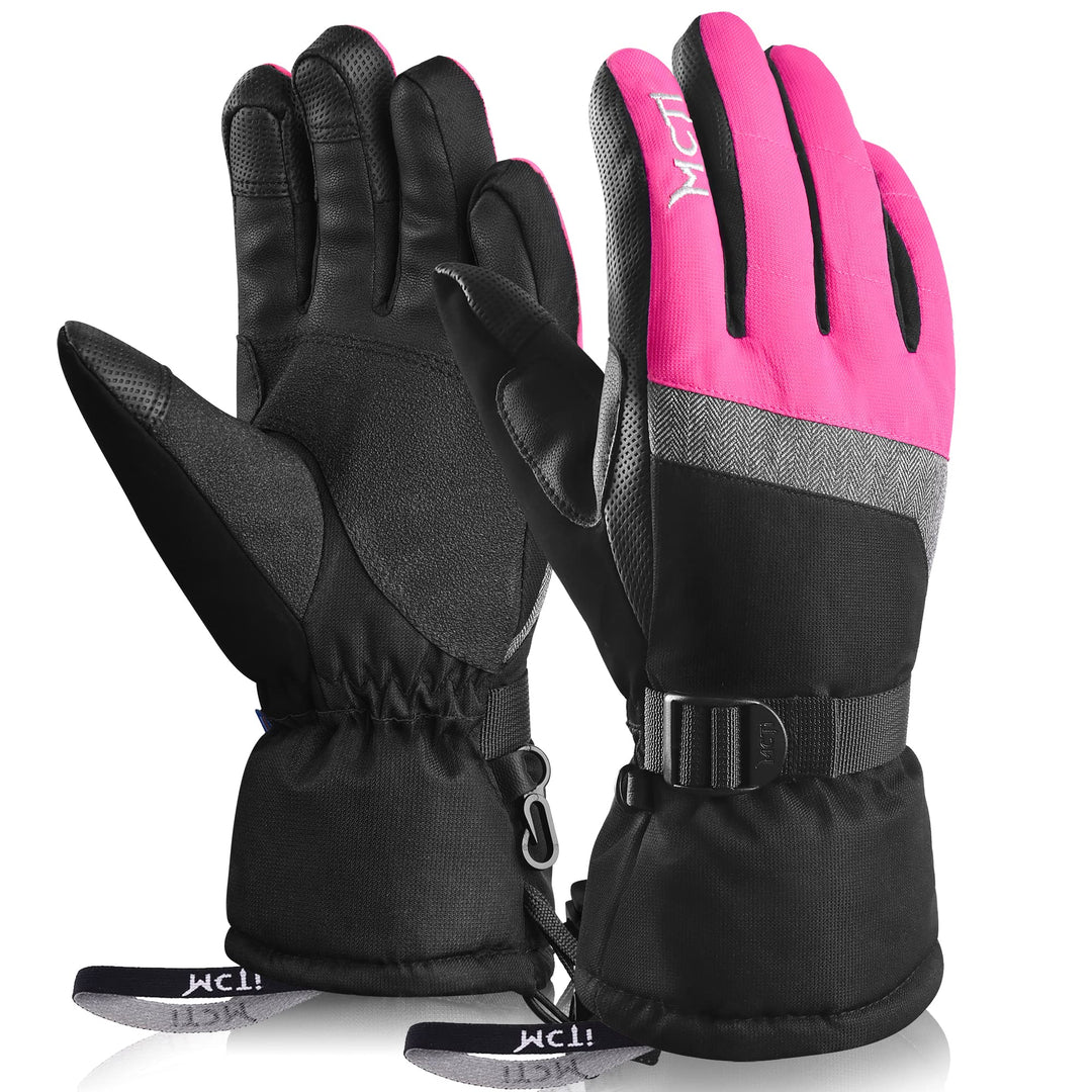 Kineed Skihandschuhe Damen Touchscreen Winterhandschuhe Wasserdicht Snowboardhandschuhe Winter Warm