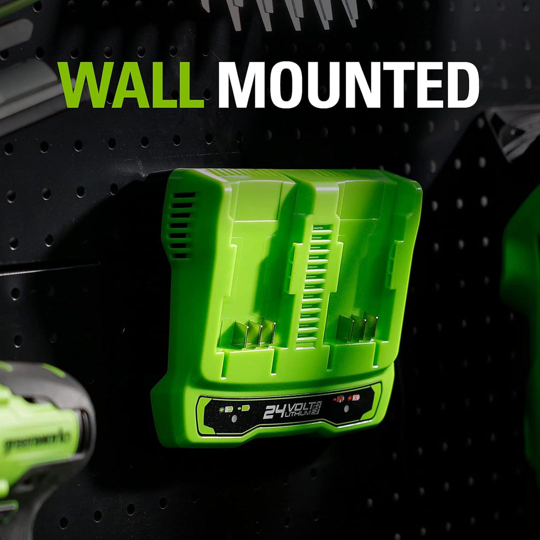 Greenworks Tools Doppelsteckplatz-Akku-Universalladegerät G24X2UC2 (Li-Ion 24 V 48W Output passend f