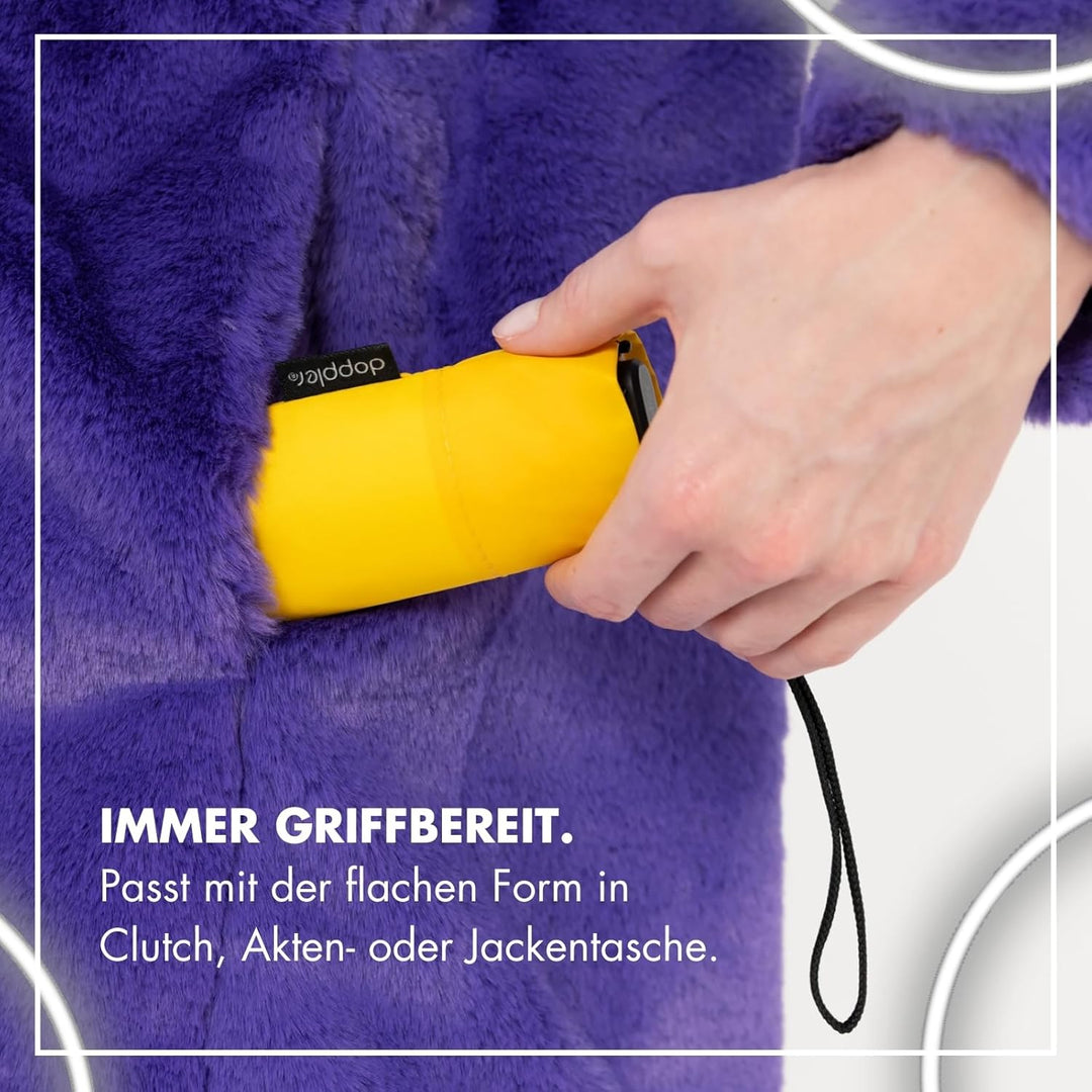 Doppler Taschenschirm Zero,99 Flat I Ultra leichter Regenschirm I Kleiner Schirm I Mini Regenschirm