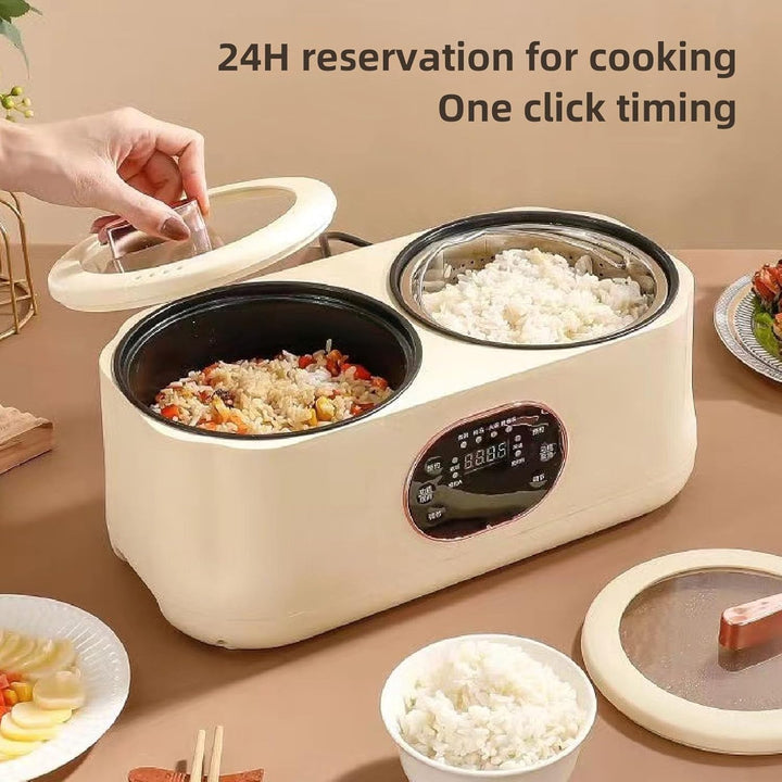 2-in-1-Doppel-Slow-Cooker, Dual-Combo-Slow-Cooker und Reiskocher, Doppel-Innen-Multifunktions-Reisko