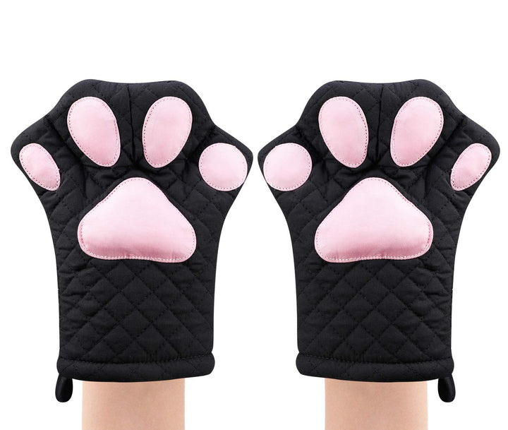 Ofenhandschuhe, süsses, lustiges, Katzenpfoten-Design, hitzebeständig, gestepptes Baumwollfutter, To