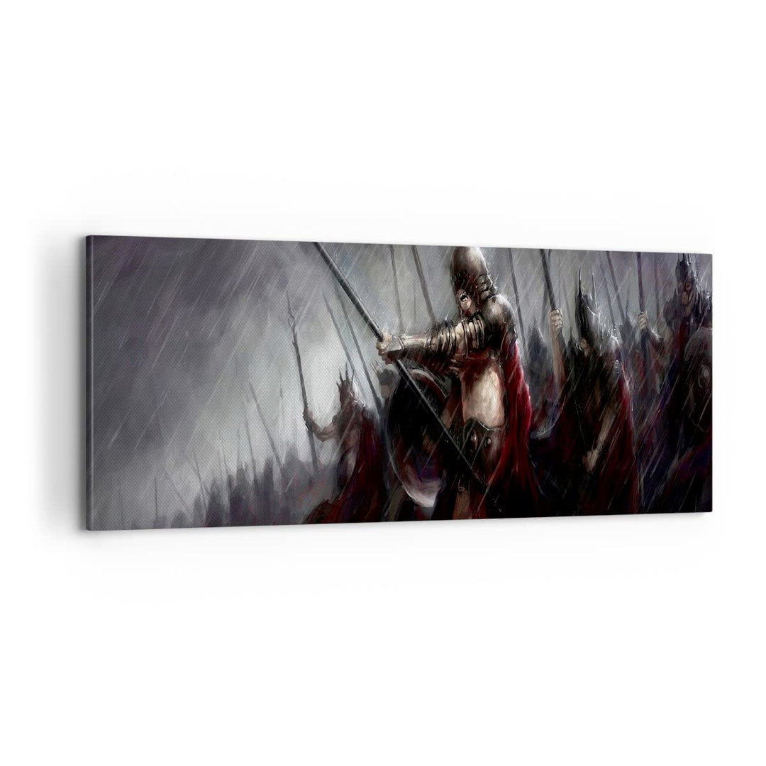 Panorama Bilder auf Leinwand 100x40cm Leinwandbild ritter kampf feld Gross Wanddeko Bild Schlafzimme