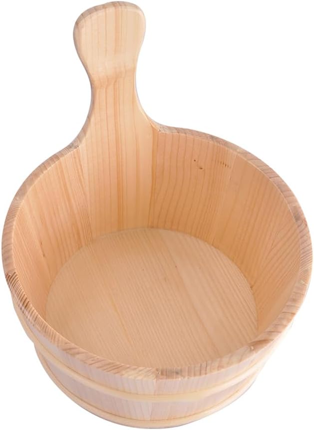Sauna Holzeimer - Badeeimer Spa 4L Sauna Natur | Holzeimer mit Griff für Rauchsaal, Badezubehör für
