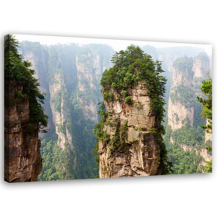 Feeby Vlies Leinwandbild Tianzi-Berg 90x60 cm Wand Bild Kunstdruck Deko Wohnzimmer Wohnungs Deko Nat