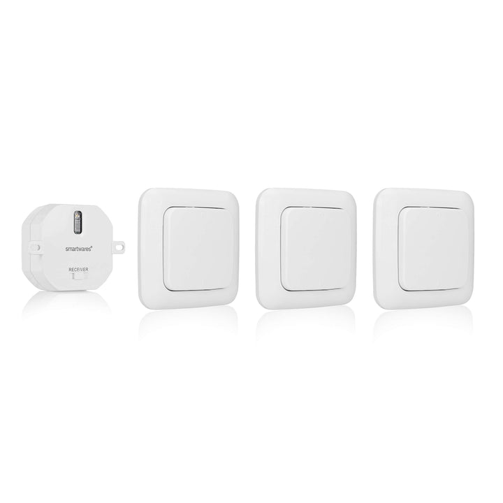 Smartwares SH4-99567 Schlafzimmer-Lichtschalterset – Plug & Connect – 1 Einbauschalter – 3 Wandschal