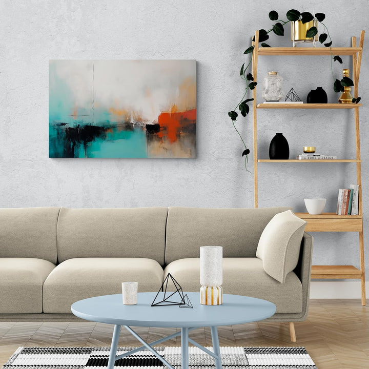 Artnova Abstraktes Leinwandbild I 90 x 60 cm, inkl. Aufhänge-Set, Leinwand-Bilder Fotoleinwand Wandb