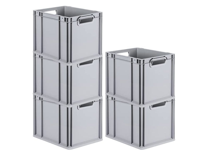 PROREGAL SuperSparSet 5x Eurobox NextGen Grip | HxBxT 32x30x40cm | 30 Liter | Griffe offen | Glatter