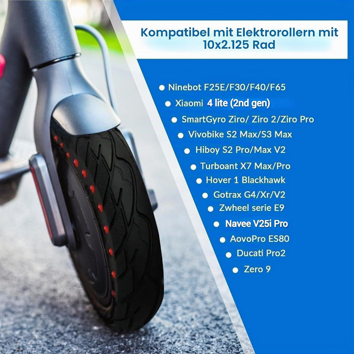 ANSENI 10 zoll e-scooter reifen,Vollreifen 10X2,125 Ersatzreifen für Vivobike S2 Max,S3 Max,Scooter