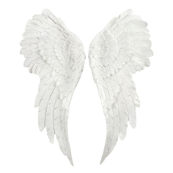 Jones Home & Gift Engelsflügel weiss Glitzer Wandbehang Wandkunst Skulptur 54cm H
