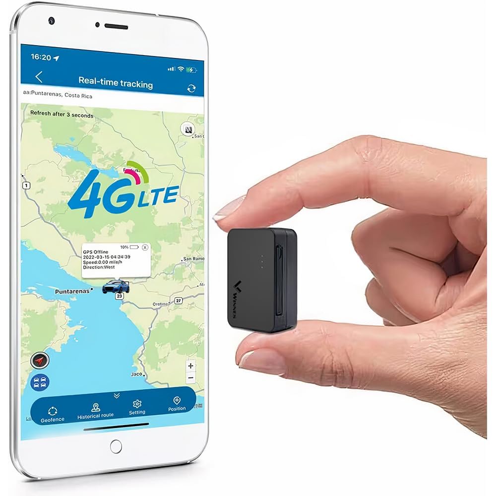 TKMARS Mini Tracker 4G GPS TK903, Echtzeit Tracker via App, GPS Sender Auto Peilsender, Inklusive SI