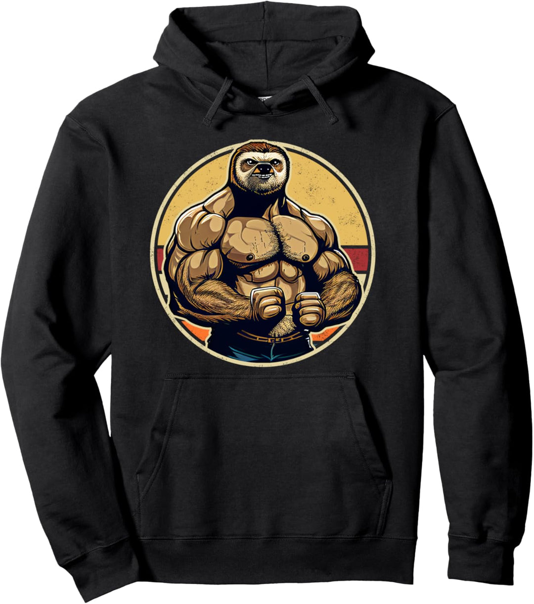 Bodybuilder Faultier Lustiges Bodybuilding Faultier Fitness  Pullover Hoodie
