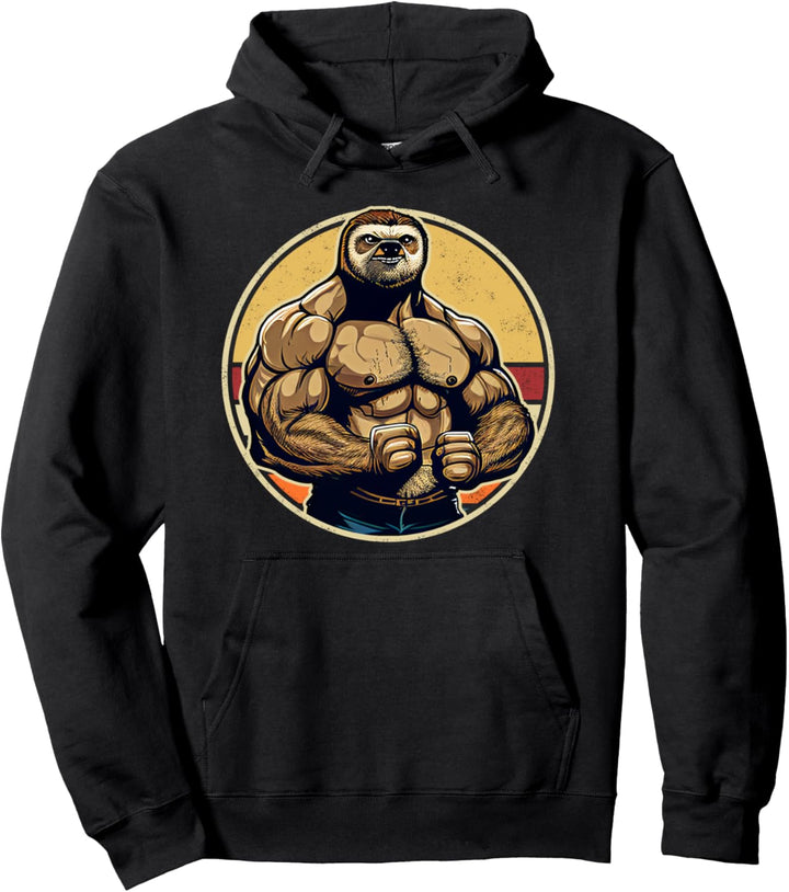 Bodybuilder Faultier Lustiges Bodybuilding Faultier Fitness  Pullover Hoodie