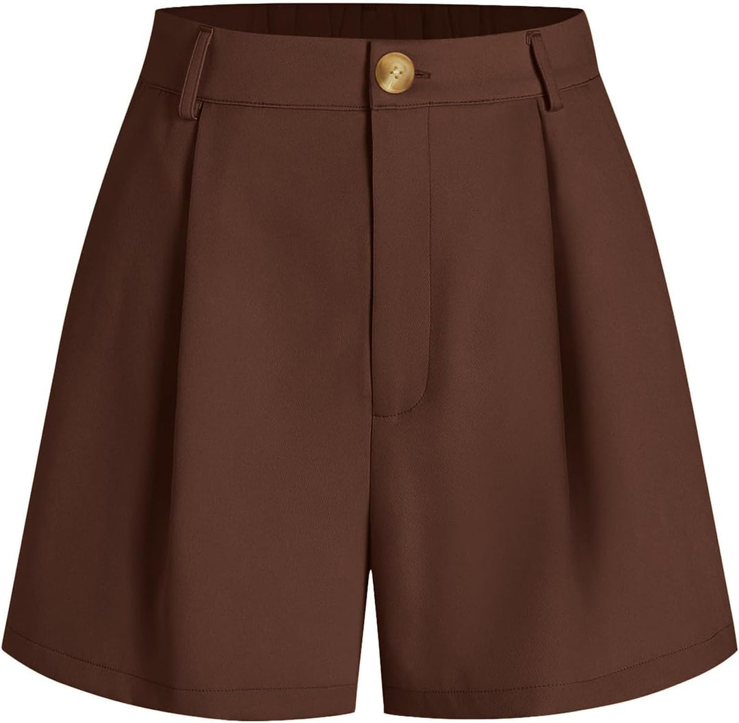 Frauen Casual Elastische Taille In Der Rückseite Plissee Herren Shorts Mit Innenslip 16 Kaffee XL, K