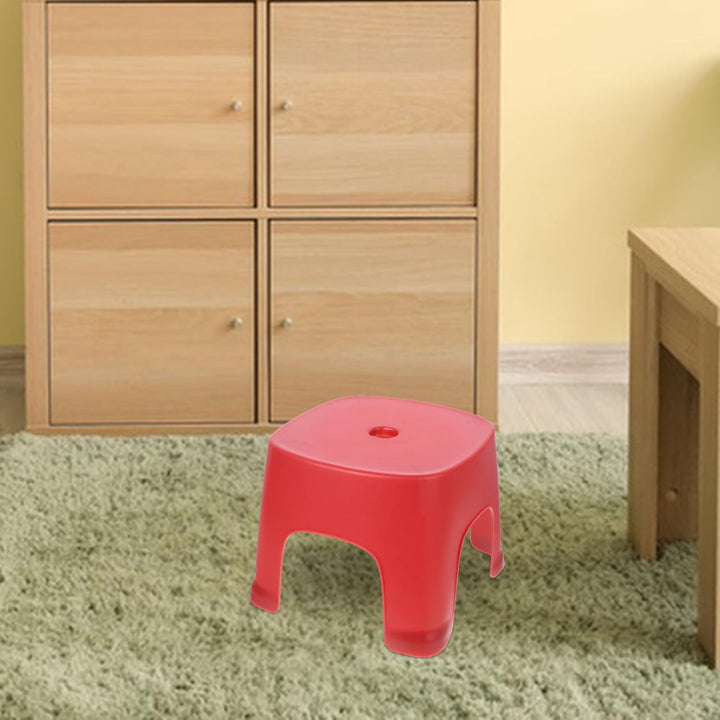 Veemoon Toilettenfusshocker aus Kunststoff Rot Rutschfester Tritthocker mit Tragfähigkeit Sicherer u