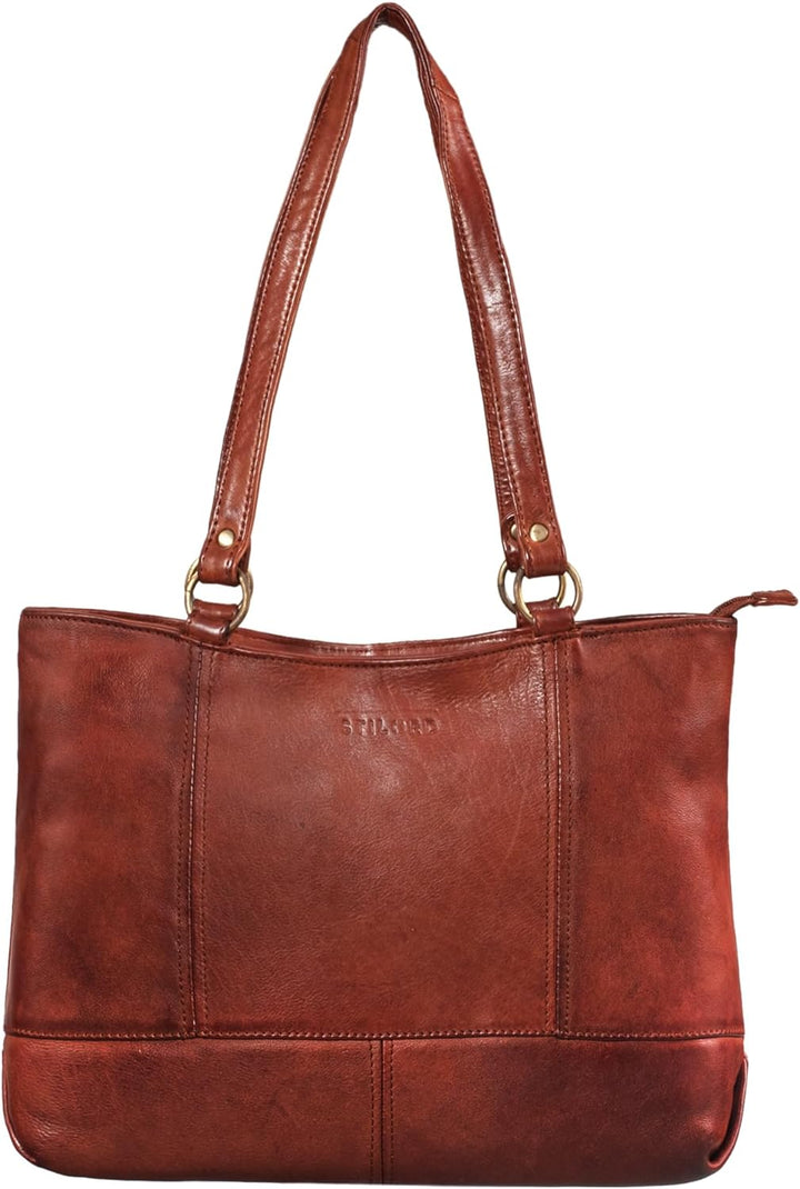 STILORD 'Delilah' Leder Shopper Damen Handtasche Umhängetasche Hobo Bag Retro Schultertasche Lederta