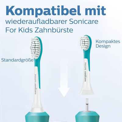 Philips Original Compact Bürstenköpfe für die Sonicare for Kids Schallzahnbürste (für Kinder ab 3 Ja