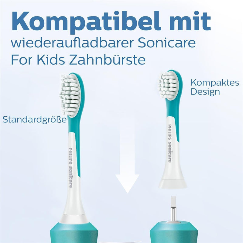 Philips Original Compact Bürstenköpfe für die Sonicare for Kids Schallzahnbürste (für Kinder ab 3 Ja